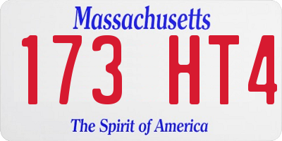 MA license plate 173HT4