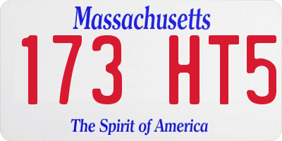 MA license plate 173HT5