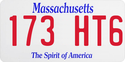 MA license plate 173HT6