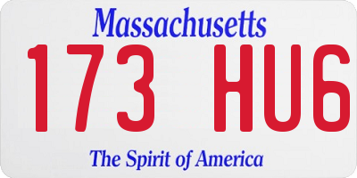 MA license plate 173HU6