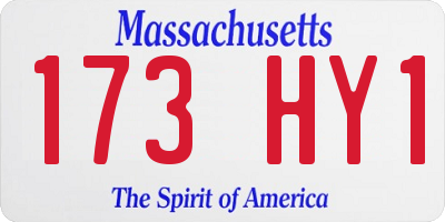MA license plate 173HY1