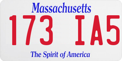 MA license plate 173IA5