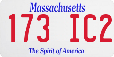 MA license plate 173IC2