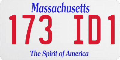 MA license plate 173ID1