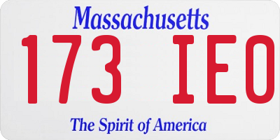 MA license plate 173IE0