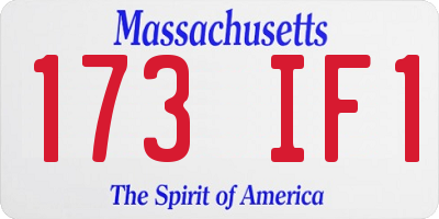 MA license plate 173IF1