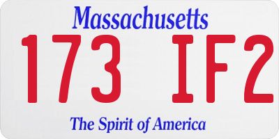 MA license plate 173IF2