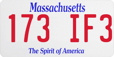 MA license plate 173IF3