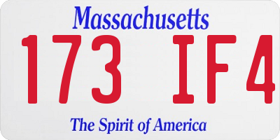 MA license plate 173IF4