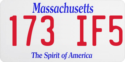 MA license plate 173IF5