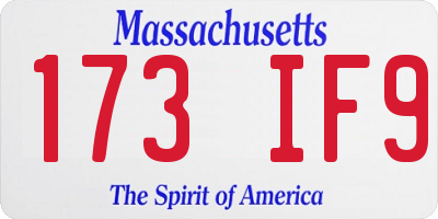 MA license plate 173IF9