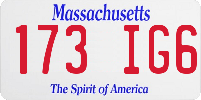 MA license plate 173IG6