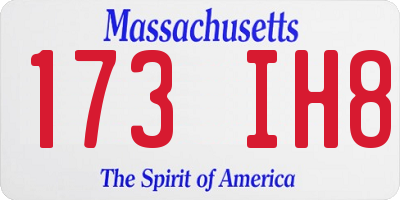 MA license plate 173IH8