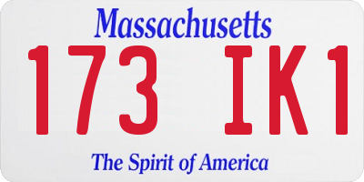 MA license plate 173IK1