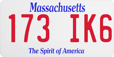 MA license plate 173IK6