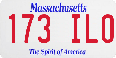 MA license plate 173IL0