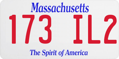 MA license plate 173IL2