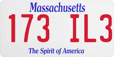 MA license plate 173IL3