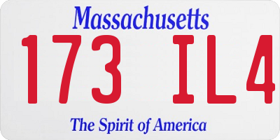MA license plate 173IL4