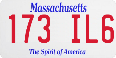 MA license plate 173IL6