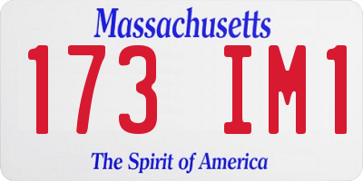 MA license plate 173IM1