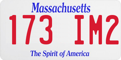 MA license plate 173IM2