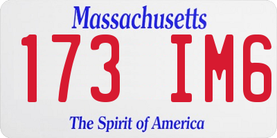 MA license plate 173IM6