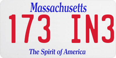 MA license plate 173IN3