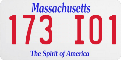 MA license plate 173IO1