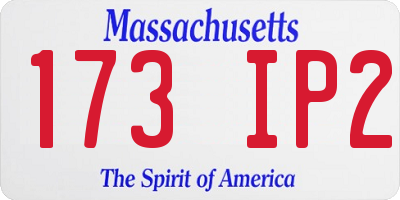 MA license plate 173IP2