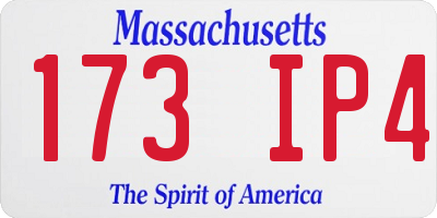 MA license plate 173IP4