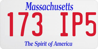 MA license plate 173IP5
