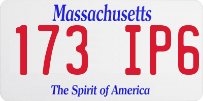 MA license plate 173IP6