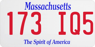 MA license plate 173IQ5