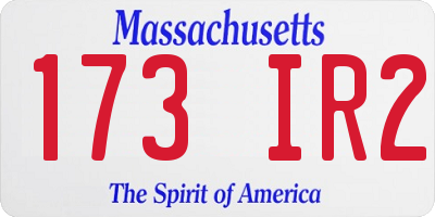 MA license plate 173IR2