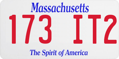MA license plate 173IT2