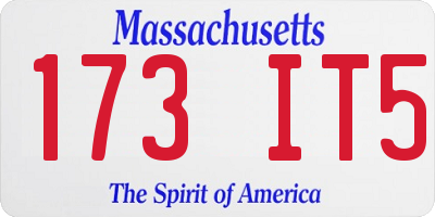 MA license plate 173IT5