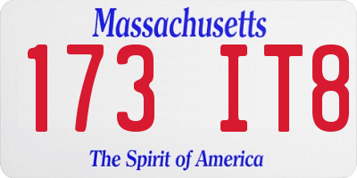 MA license plate 173IT8