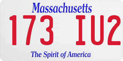 MA license plate 173IU2