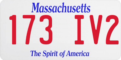 MA license plate 173IV2