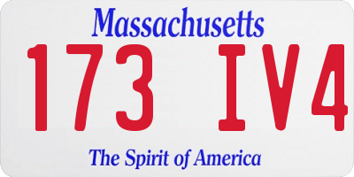 MA license plate 173IV4