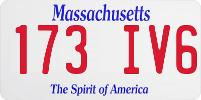 MA license plate 173IV6