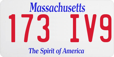 MA license plate 173IV9