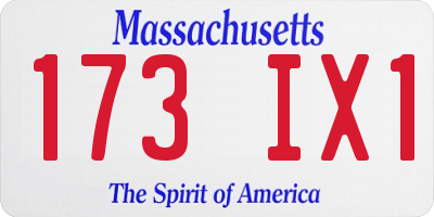 MA license plate 173IX1