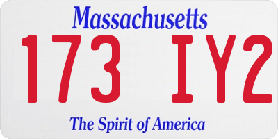 MA license plate 173IY2