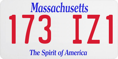 MA license plate 173IZ1