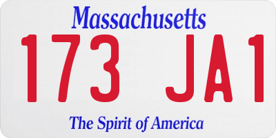 MA license plate 173JA1