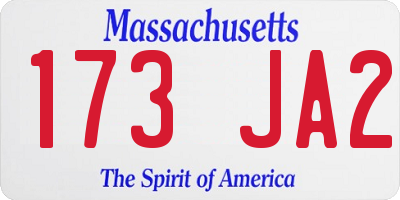 MA license plate 173JA2