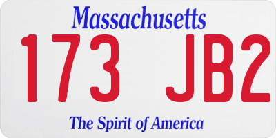 MA license plate 173JB2
