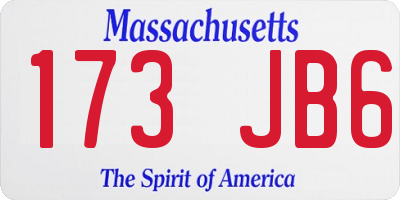 MA license plate 173JB6